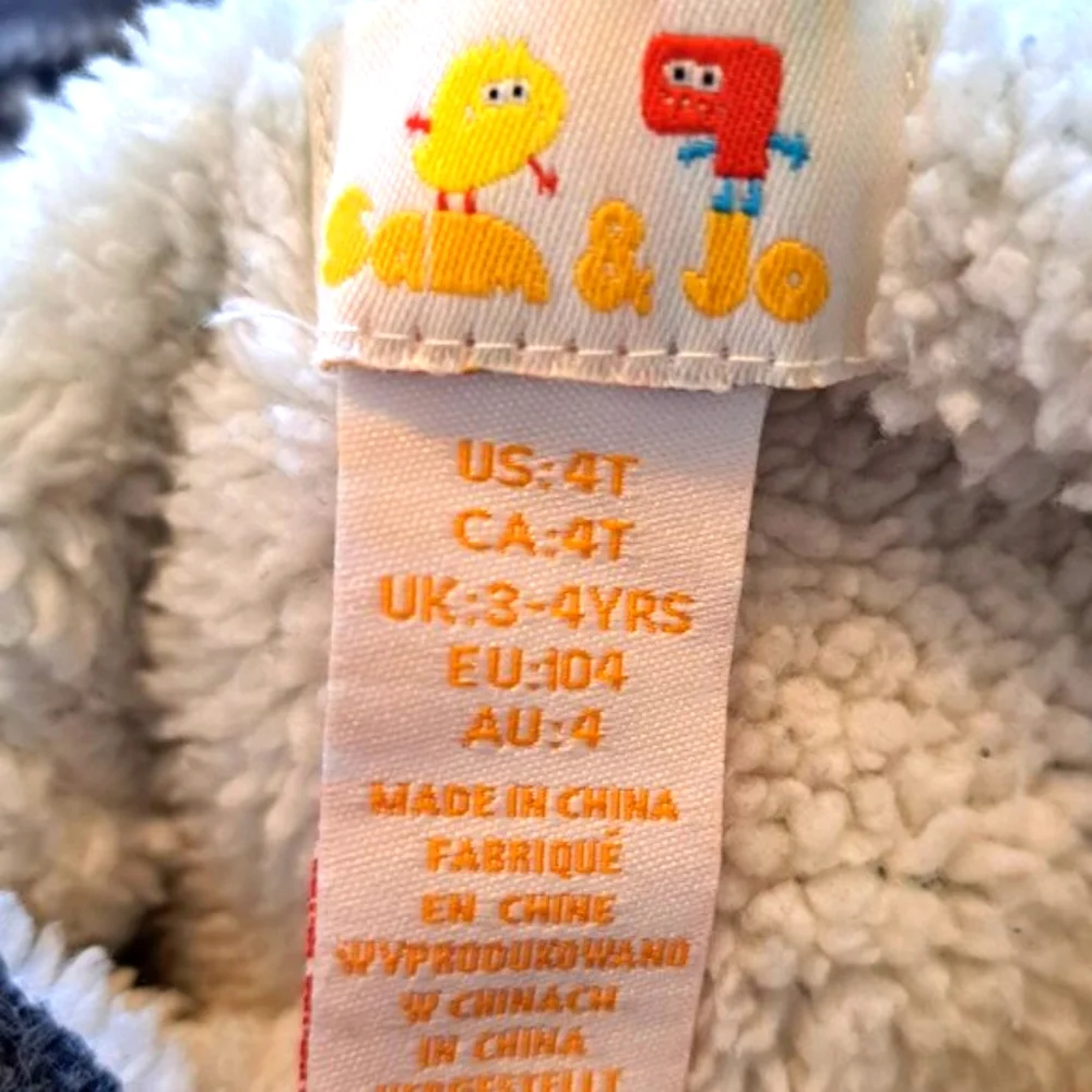 Sami & Jo Gray Hooded Full Zip Reindeer Sweater Jacket Size 4T